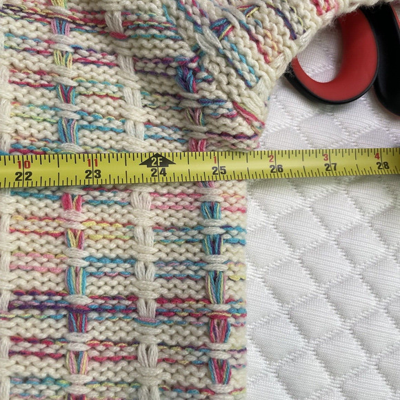 Sew In Love Rainbow Mock Neck Fisherman Knit Stitched Sweater Women's Size Large - Picture 10 of 13